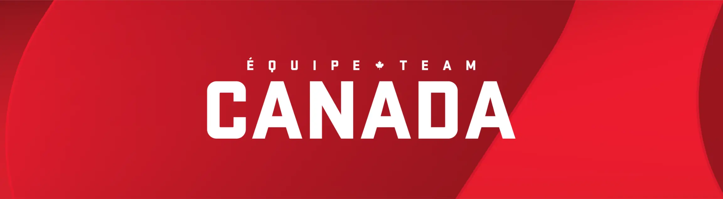 Bannière rouge avec le texte « Équipe Team Canada » en lettres blanches audacieuses.