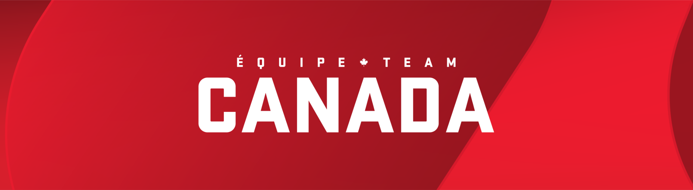 Bannière rouge avec le texte « Équipe Team Canada » en lettres blanches audacieuses.
